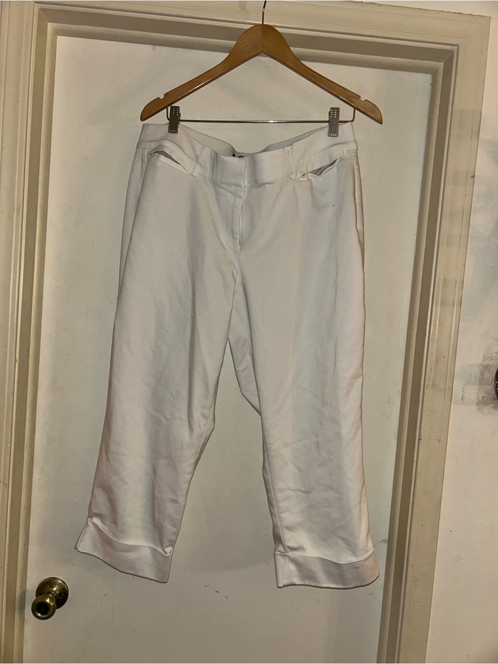 Lane Bryant White Cropped Dress Pants